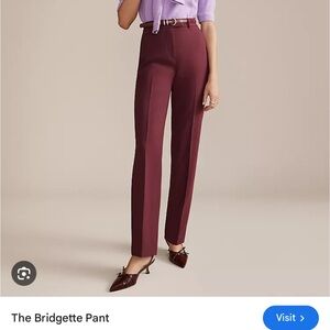 Ann Taylor Straight Leg Pants in Deep Burgundy